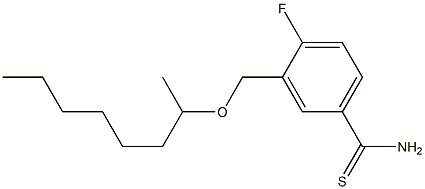 4-fluoro-3-[(octan-2-yloxy)methyl]benzene-1-carbothioamide Struktur