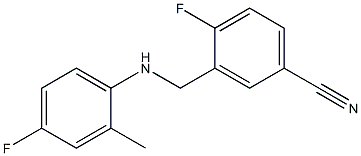 4-fluoro-3-{[(4-fluoro-2-methylphenyl)amino]methyl}benzonitrile Struktur