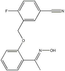 4-fluoro-3-{2-[1-(hydroxyimino)ethyl]phenoxymethyl}benzonitrile Struktur