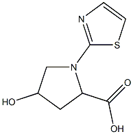 4-hydroxy-1-(1,3-thiazol-2-yl)pyrrolidine-2-carboxylic acid Struktur