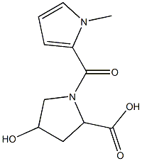 4-hydroxy-1-[(1-methyl-1H-pyrrol-2-yl)carbonyl]pyrrolidine-2-carboxylic acid Struktur