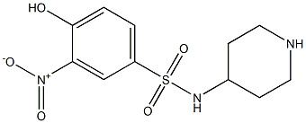 4-hydroxy-3-nitro-N-(piperidin-4-yl)benzene-1-sulfonamide Struktur