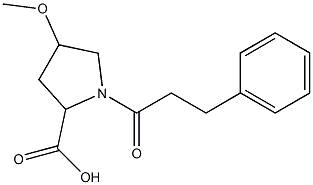 4-methoxy-1-(3-phenylpropanoyl)pyrrolidine-2-carboxylic acid Struktur