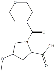 4-methoxy-1-(oxan-4-ylcarbonyl)pyrrolidine-2-carboxylic acid Struktur