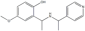 4-methoxy-2-(1-{[1-(pyridin-4-yl)ethyl]amino}ethyl)phenol Struktur