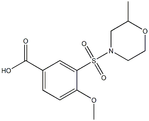 4-methoxy-3-[(2-methylmorpholine-4-)sulfonyl]benzoic acid Struktur