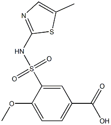 4-methoxy-3-[(5-methyl-1,3-thiazol-2-yl)sulfamoyl]benzoic acid Struktur