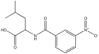 4-methyl-2-[(3-nitrobenzoyl)amino]pentanoic acid Struktur