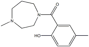 4-methyl-2-[(4-methyl-1,4-diazepan-1-yl)carbonyl]phenol Struktur