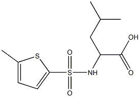 4-methyl-2-[(5-methylthiophene-2-)sulfonamido]pentanoic acid Struktur