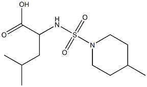 4-methyl-2-{[(4-methylpiperidine-1-)sulfonyl]amino}pentanoic acid Struktur