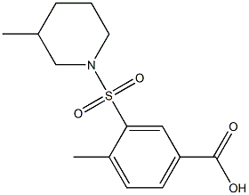 4-methyl-3-[(3-methylpiperidine-1-)sulfonyl]benzoic acid Struktur