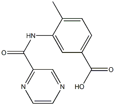 4-methyl-3-[(pyrazin-2-ylcarbonyl)amino]benzoic acid Struktur