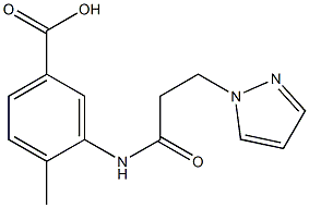 4-methyl-3-[3-(1H-pyrazol-1-yl)propanamido]benzoic acid Struktur