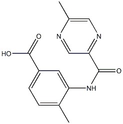 4-methyl-3-{[(5-methylpyrazin-2-yl)carbonyl]amino}benzoic acid Struktur