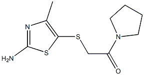 4-methyl-5-[(2-oxo-2-pyrrolidin-1-ylethyl)thio]-1,3-thiazol-2-amine Struktur