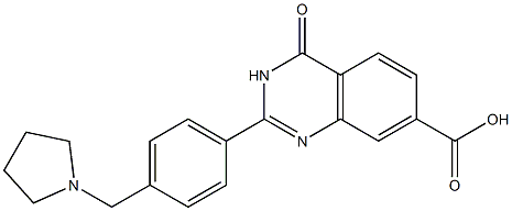 4-oxo-2-[4-(pyrrolidin-1-ylmethyl)phenyl]-3,4-dihydroquinazoline-7-carboxylic acid Struktur