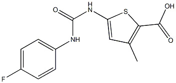 5-({[(4-fluorophenyl)amino]carbonyl}amino)-3-methylthiophene-2-carboxylic acid Struktur