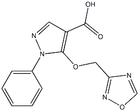 5-(1,2,4-oxadiazol-3-ylmethoxy)-1-phenyl-1H-pyrazole-4-carboxylic acid Struktur