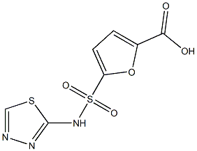 5-(1,3,4-thiadiazol-2-ylsulfamoyl)furan-2-carboxylic acid Struktur