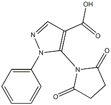 5-(2,5-dioxopyrrolidin-1-yl)-1-phenyl-1H-pyrazole-4-carboxylic acid Struktur