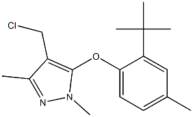 5-(2-tert-butyl-4-methylphenoxy)-4-(chloromethyl)-1,3-dimethyl-1H-pyrazole Struktur