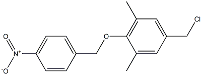 5-(chloromethyl)-1,3-dimethyl-2-[(4-nitrophenyl)methoxy]benzene Struktur