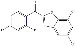 5,7-dichloro-2-[(2,4-difluorophenyl)carbonyl]-1-benzofuran Struktur