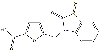 5-[(2,3-dioxo-2,3-dihydro-1H-indol-1-yl)methyl]-2-furoic acid Struktur