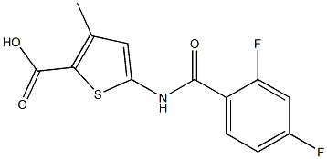 5-[(2,4-difluorobenzoyl)amino]-3-methylthiophene-2-carboxylic acid Struktur