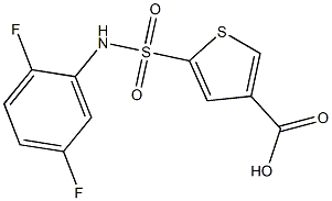 5-[(2,5-difluorophenyl)sulfamoyl]thiophene-3-carboxylic acid Struktur