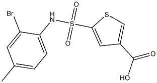 5-[(2-bromo-4-methylphenyl)sulfamoyl]thiophene-3-carboxylic acid Struktur