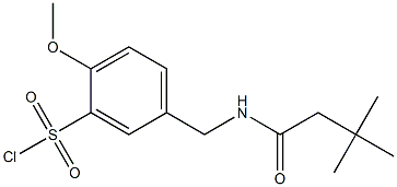 5-[(3,3-dimethylbutanamido)methyl]-2-methoxybenzene-1-sulfonyl chloride Struktur