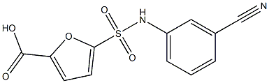 5-[(3-cyanophenyl)sulfamoyl]furan-2-carboxylic acid Struktur