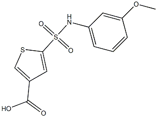 5-[(3-methoxyphenyl)sulfamoyl]thiophene-3-carboxylic acid Struktur