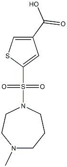 5-[(4-methyl-1,4-diazepane-1-)sulfonyl]thiophene-3-carboxylic acid Struktur