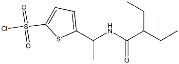 5-[1-(2-ethylbutanamido)ethyl]thiophene-2-sulfonyl chloride Struktur