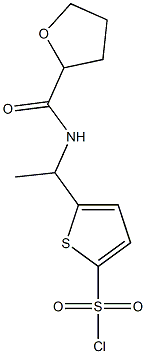 5-[1-(oxolan-2-ylformamido)ethyl]thiophene-2-sulfonyl chloride Struktur