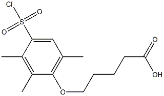 5-[4-(chlorosulfonyl)-2,3,6-trimethylphenoxy]pentanoic acid Struktur