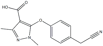 5-[4-(cyanomethyl)phenoxy]-1,3-dimethyl-1H-pyrazole-4-carboxylic acid Struktur