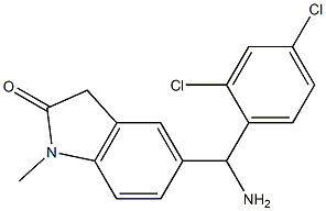 5-[amino(2,4-dichlorophenyl)methyl]-1-methyl-2,3-dihydro-1H-indol-2-one Struktur