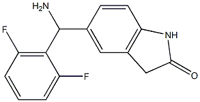 5-[amino(2,6-difluorophenyl)methyl]-2,3-dihydro-1H-indol-2-one Struktur