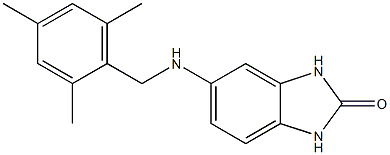 5-{[(2,4,6-trimethylphenyl)methyl]amino}-2,3-dihydro-1H-1,3-benzodiazol-2-one Struktur