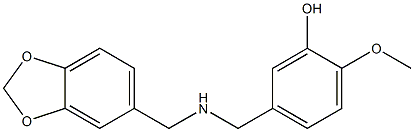 5-{[(2H-1,3-benzodioxol-5-ylmethyl)amino]methyl}-2-methoxyphenol Struktur