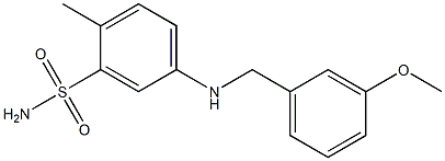 5-{[(3-methoxyphenyl)methyl]amino}-2-methylbenzene-1-sulfonamide Struktur