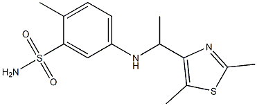 5-{[1-(2,5-dimethyl-1,3-thiazol-4-yl)ethyl]amino}-2-methylbenzene-1-sulfonamide Struktur