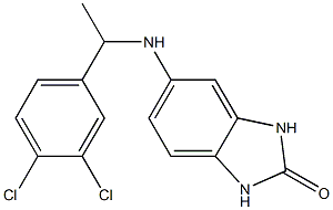 5-{[1-(3,4-dichlorophenyl)ethyl]amino}-2,3-dihydro-1H-1,3-benzodiazol-2-one Struktur