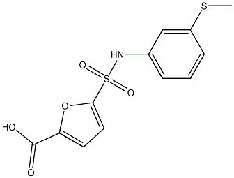 5-{[3-(methylsulfanyl)phenyl]sulfamoyl}furan-2-carboxylic acid Struktur