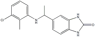 5-{1-[(3-chloro-2-methylphenyl)amino]ethyl}-2,3-dihydro-1H-1,3-benzodiazol-2-one Struktur