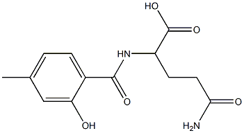 5-amino-2-[(2-hydroxy-4-methylbenzoyl)amino]-5-oxopentanoic acid Struktur